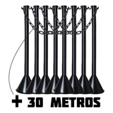 Kit 08 Organizador Filas Pitoco Preto 30 M Corrente Pq Preta
