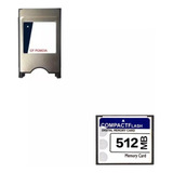 Kit 1 Adaptador Pcmcia Compact Flash Cf 1 Cartão 512mb