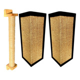 Kit 1 Arranhador Poste Parede 2 Sisal De Canto Sofá P Gato