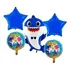 Kit 1 Balão Baby Shark + 2 Redondo + 2 Estrelas