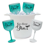 Kit 1 Balde De Gelo 12 Taças Drink Despedida Eu Disse Gin