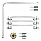 Kit 1 Barras De Apoio Corrimão 70x70 03 Alças 70cm Retas