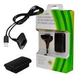 Kit 1 Bateria P Controle Xbox 360 1 Cabo Carregador 1 4m