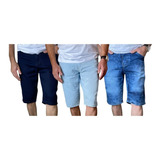 Kit 1 Bermuda Jeans E 2 Calças Masculinas Plus Size C Laycra