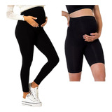 Kit 1 Bermuda Sustentação 1 Legging Para Gestante Trifil
