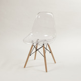 Kit 1 Cadeira Eiffel Charles Eames Wood Design Transparente