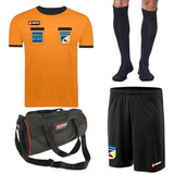 Kit 1 Camisa Arbitro 1 Short Meião Porta Chuteira