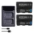 Kit 1 Carregador + 2 Np-fm50 Para Sony Mvc-cd200 Ccd-trv238e