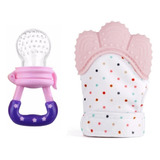 Kit 1 Chupeta Alimentadora Mordedor Bebê 1 Luva Mordedora