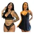 Kit 1 Conjunto Calcinha E Sutiã +1 Camisola Feminina Sensual