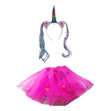 Kit 1 Fantasia Saia Bailarina Tutu Bolsa Unicórnio Pop It