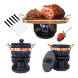 Kit 1 Fondue Retangular 2 Fondue 800 Ml 6 Garfinhos