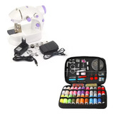 Kit 1 Mini Máquina De Costura E Kit De Costura Com 96 Peças
