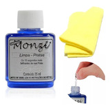 Kit 1 Monzi 35 Ml Limpa Prata 1 Flanela Magica Original