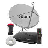 Kit 1 Receptor Digital Vx10 Vivensis Antena 90cm Lnbf Cabo