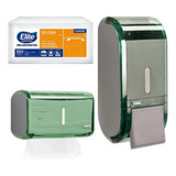 Kit 1 Saboneteira 1 Porta Papel Toalha Papel Interfolhas
