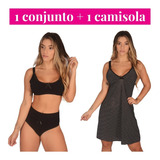 Kit 1 Sutiã De Amamentação 1 Calcinha Pós Parto 1 Camisola