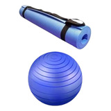 Kit 1 Tapete Yoga E 1 Bola 55cm Para Fisioterapia Exercícios