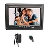 KIT 1 Tela Monitor 7 Polegadas LCD Colorido 2 Entradas De Vídeo 2 AV In Fonte E Conector