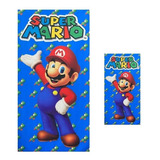 Kit 1 Toalha De Banho Super Mario Bros + 1 Toalha De Rosto 