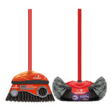 Kit 1 Vassoura Pelo Natural 1 Vassoura Cerda Cruzada C Cabo