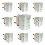 Kit 10 Adaptador Bob Esponja Tomada Pino Fino 10a 20a 3p