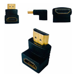 Kit 10 Adaptador Macho Femea Hdmi L 90 Graus Curva Parede