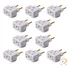 Kit 10 Adaptador Plugue De Tomada Bob Esponja 10a/20a 2/3 Pinos Pino Chato Americano 110v/220v Bivolt