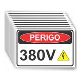 Kit 10 Adesivos Risco Elétrico 380v Painel Elétrico Perigo