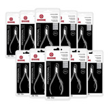 Kit 10 Alicates De Cutícula Manicure Profissional Premium Aço Inox Modelo 722 Afiado Pronto Para Usar Mundial