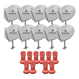 Kit 10 Antena Digital Chapa Parabolica 60cm Ku 10 Lnbf