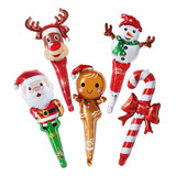 Kit 10 Balão Bastão Enfeite Natal Papai Noel Decoração Festa