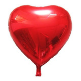 Kit 10 Balão Metalizado Coração Vermelho 22cm   9 Polegadas
