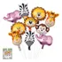 Kit 10 Balão Mini Animais Safari Metalizado Centro De Mesa Rosto