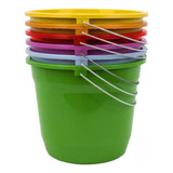 Kit 10 Baldes Plásticos Alça Reforçada 5 Litros Coloridos