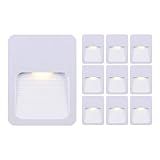 Kit 10 Balizador Arandela Parede Escada Led 2w Branco Quente 3000k 4x2 Bivolt