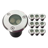 Kit 10 Balizador Luminária Led 3w Blindado Chão Piso Jardim