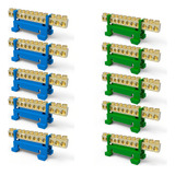 Kit 10 Barramentos 5 Neutro 5 Terra 12 Saidas Com Suporte
