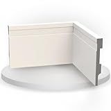 Kit 10 Barras Rodapé Poliestireno 10cm Frisado Branco 2m BRANCO 15cm De Altura