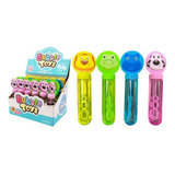 Kit 10 Bastão Bolha De Sabão Animais Cores Sortidas 14 Cm
