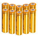 Kit 10 Baterias De Li-íon 18650 Recarregável Lanterna Tática
