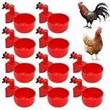 Kit 10 Bebedouro Para Aves Controle Automático Nível De Água Cor Vermelho Para Galinhas- Pintinhos- Patos- Gansos- Perus E Coelhos