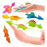 Kit 10 Bichinho Squish Estilingue Dinossauro Saltitante