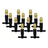 Kit 10 Bico Nebulizador T Aspersor Névoa Cobre Irrigação