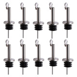 Kit 10 Bicos Dosador C tampa Inox Silicone Azeite Bar Vinho