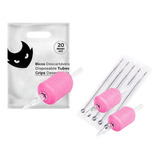 Kit 10 Biqueira Rosa Transparente 10 Agulhas Tattoo Tatuagem