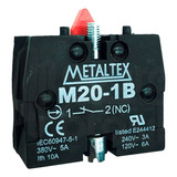 Kit 10 Blocos De Contato M20 1b 1nf P Botão M20 Metaltex
