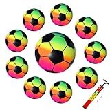 Kit 10 Bola Colorida Vinil Neon Dente De Leite Futebol Praia Festa E Decoração C Inmetro Bomba Linha Premium M5 Armarinhos