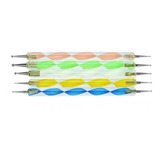 Kit 10 Boleadores Em 5 Pincéis Ponta Dupla Manicure