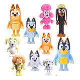 Kit 10 Bonecos Bluey Bingo E Amigos Brinquedo Infantil